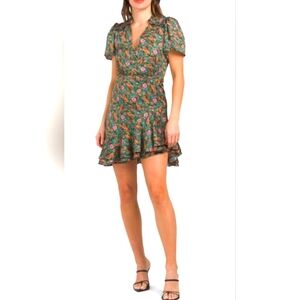 Sandro Paris France Floral Ruffle Dress size 40 NWT